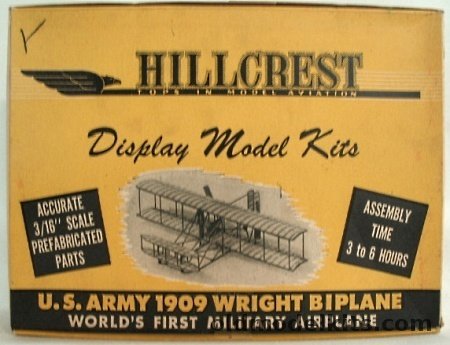 Hillcrest 1/65 US Army 1909 Wright Biplane-World's First Military Aircraft plastic model kit